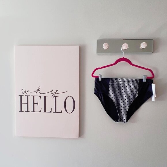 NWT Captiva black & white plaid bikini bottom XL - Picture 3 of 4